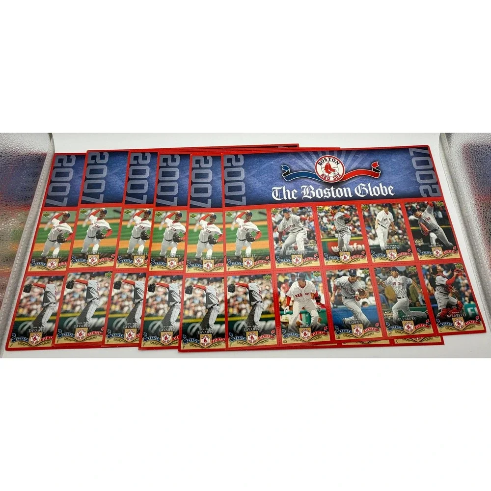 Lot of 6 2007 Upper Deck Boston Red Sox Boston Globe Sheet‎ Matsuzaka Ellsbury